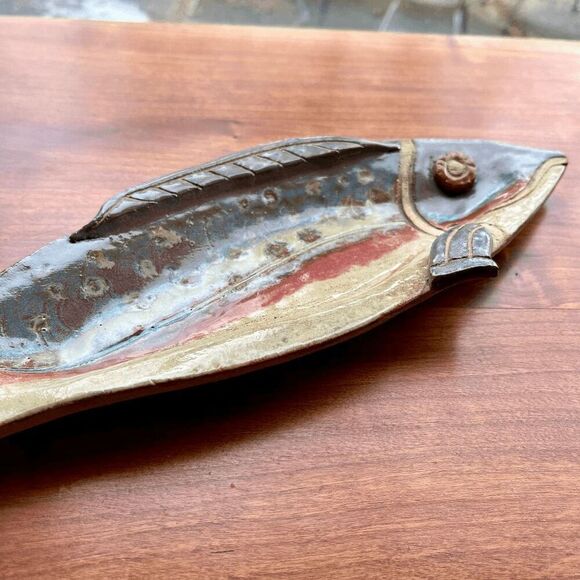 Handmade Ceramic Fish Dish by Robin’s Nest Pottery - Rustic Artisan Decor - Picture 2 of 8